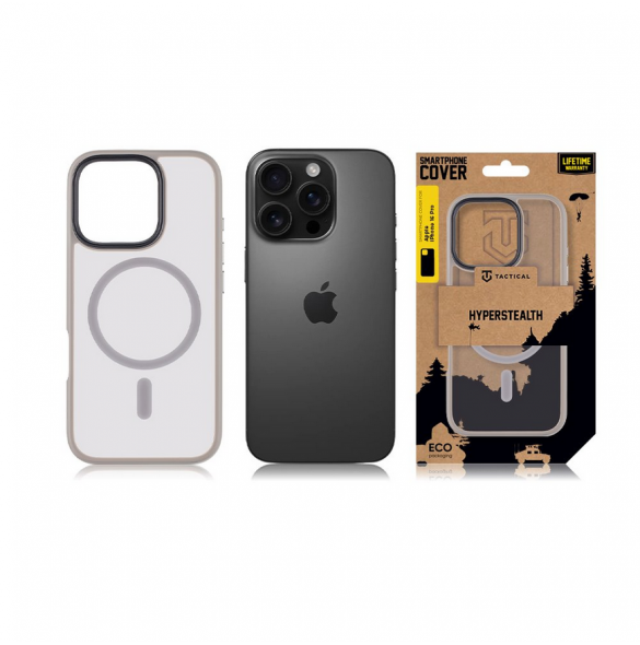 Tactical MagForce Hyperstealth skal till iPhone 16 Pro ljusgrå