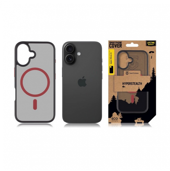 Tactical MagForce Hyperstealth 2.0 Skal till iPhone 16 Svart/Röd