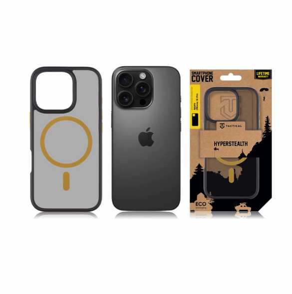 Tactical MagForce Hyperstealth 2.0 Skal till iPhone 16 Pro Svart/Gul