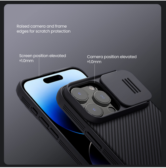 Nillkin CamShield PRO magnetiskt hårt fodral till Apple iPhone 16 Pro Max Blå