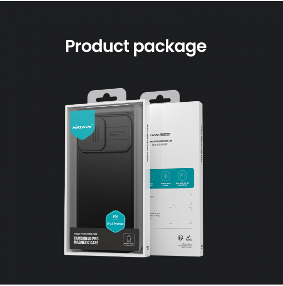 Nillkin CamShield PRO magnetiskt hårt fodral till Apple iPhone 16 Pro Max Blå