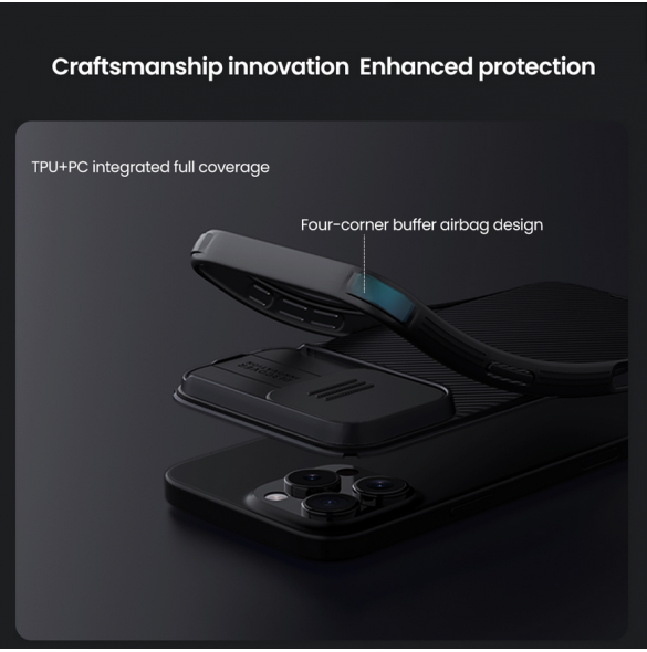 Nillkin CamShield PRO hårt fodral till Apple iPhone 16 Pro Max Svart