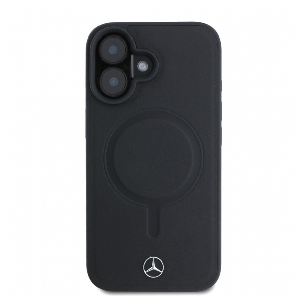 Mercedes Smooth Leather MagSafe Fodral till iPhone 16 Svart