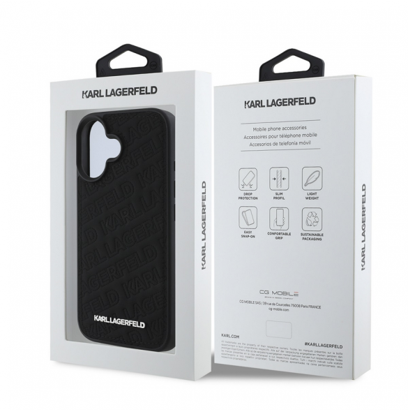 Karl Lagerfeld PU Quilted Pattern Fodral till iPhone 16 Svart