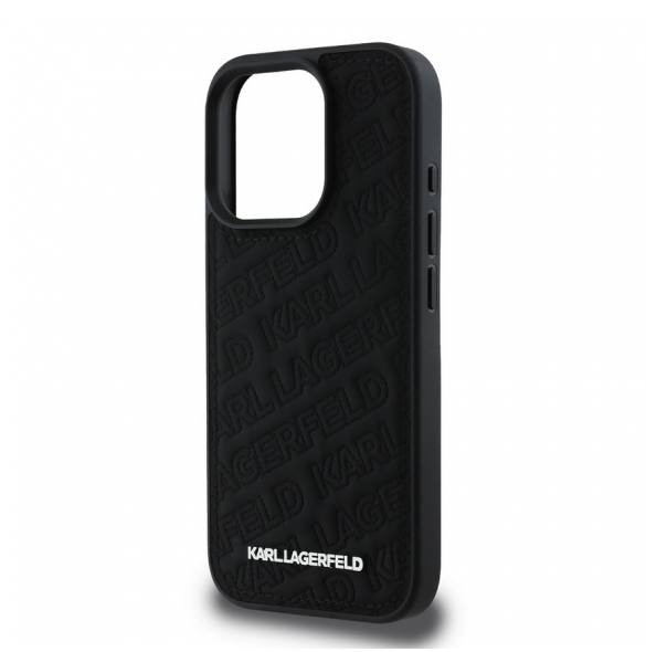 Karl Lagerfeld PU Quilted Pattern Case för iPhone 16 Pro Svart