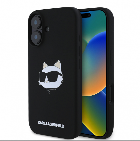 Karl Lagerfeld Liquid Silicone Choupette Head MagSafe Fodral till iPhone 16 Svart