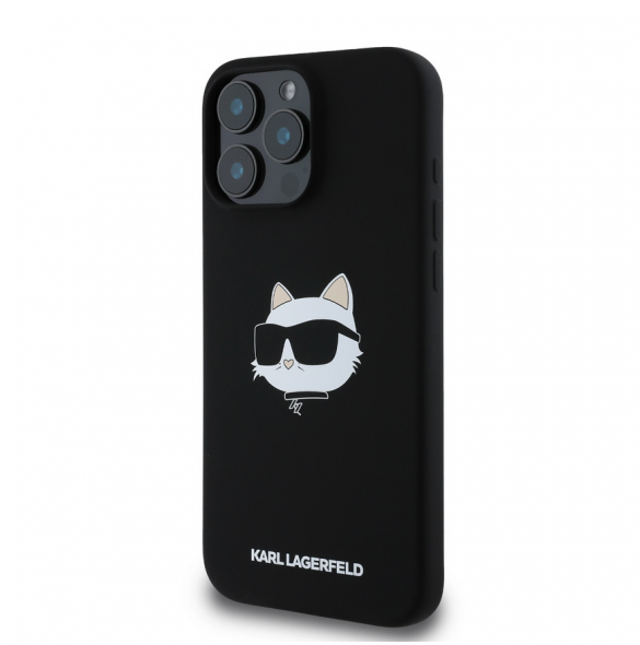 Karl Lagerfeld Liquid Silicone Choupette Head MagSafe Fodral för iPhone 16 Pro Svart