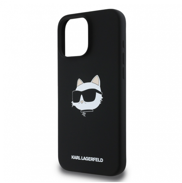 Karl Lagerfeld Liquid Silicone Choupette Head MagSafe Fodral för iPhone 16 Pro Svart
