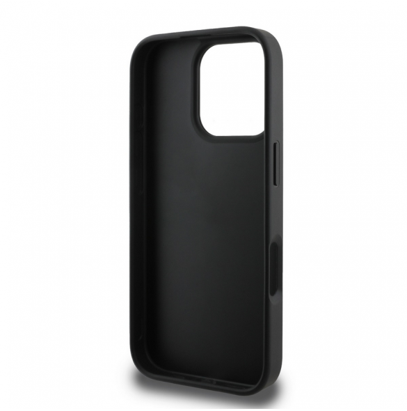 Karl Lagerfeld Fixed Glitter Metal Ikonik Fodral för iPhone 16 Pro Max Svart