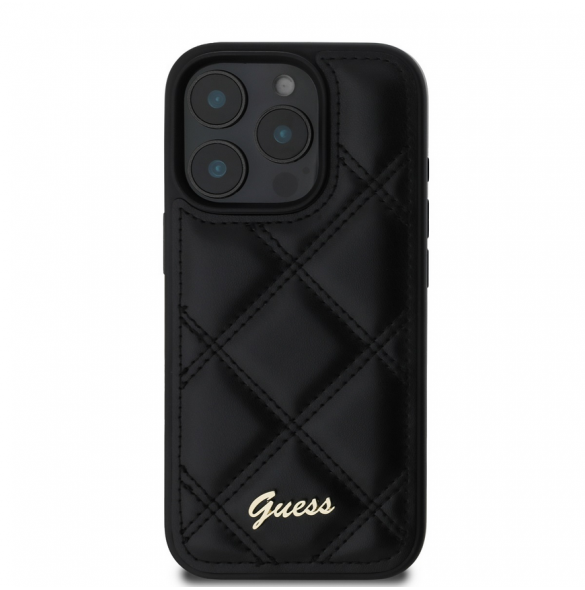 Guess PU Leather Quilted Case för iPhone 16 Pro Black
