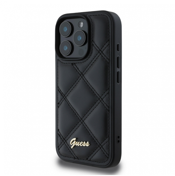 Guess PU Leather Quilted Case för iPhone 16 Pro Black