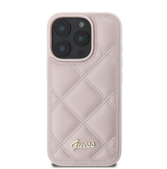 Guess PU Läder Quilted Case för iPhone 16 Pro Pink