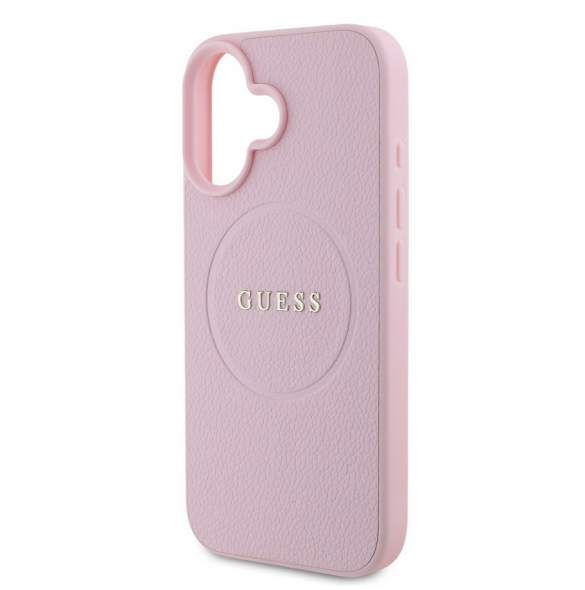 Guess PU Grained Classic Logo MagSafe Fodral för iPhone 16 Rosa