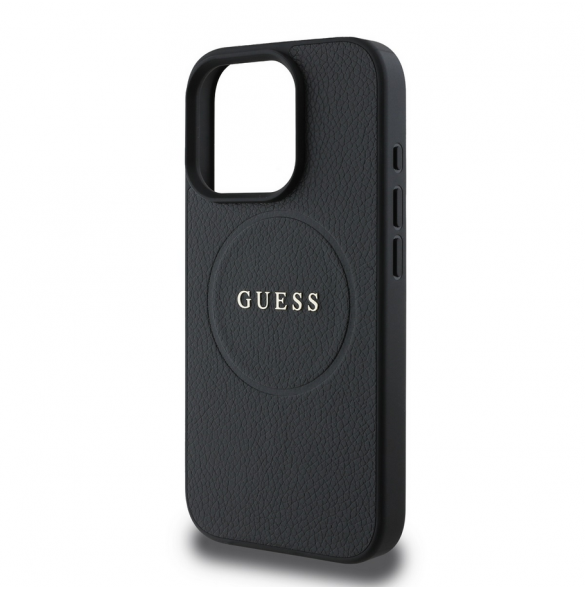 Guess PU Grained Classic Logo MagSafe Fodral för iPhone 16 Pro Max Svart