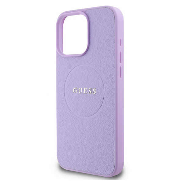 Guess PU Grained Classic Logo MagSafe Fodral för iPhone 16 Pro Max Lila