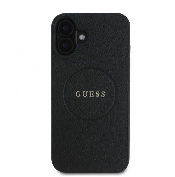 Guess PU Grained Classic Logo MagSafe Fodral för iPhone 16 Plus Svart