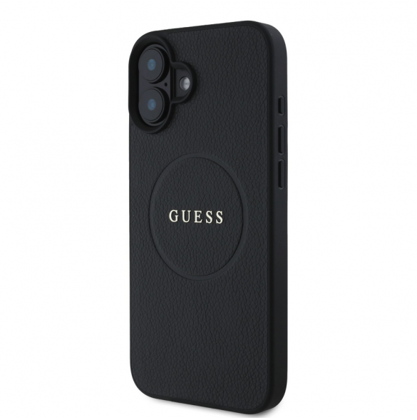 Guess PU Grained Classic Logo MagSafe Fodral för iPhone 16 Plus Svart