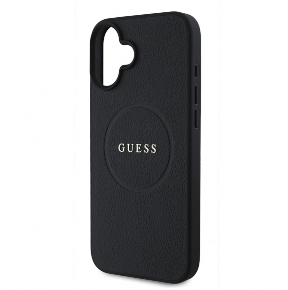 Guess PU Grained Classic Logo MagSafe Fodral för iPhone 16 Plus Svart