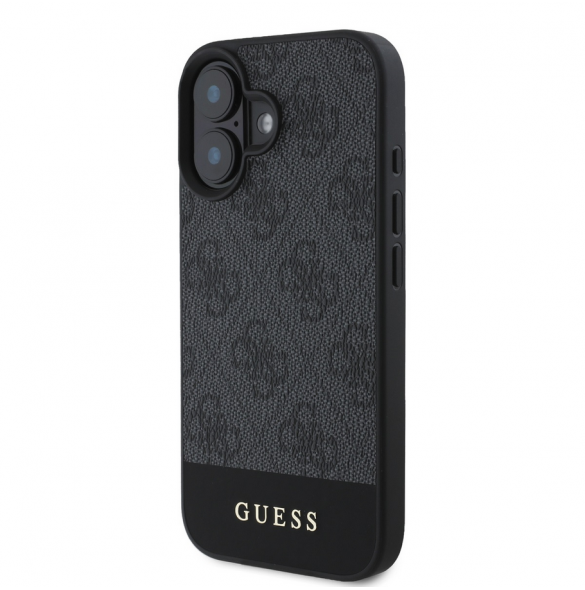 Guess PU 4G Stripe Fodral till iPhone 16 Grå