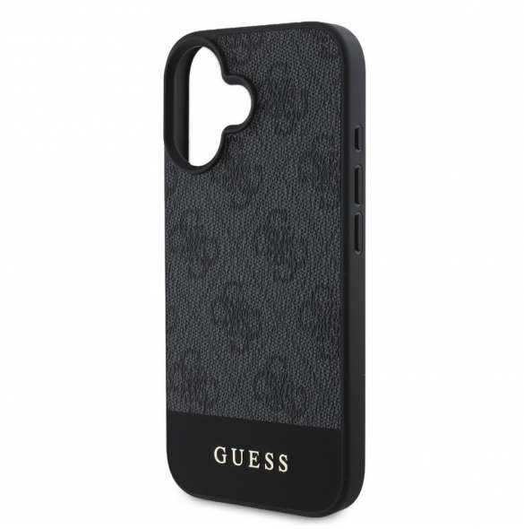 Guess PU 4G Stripe Fodral till iPhone 16 Grå