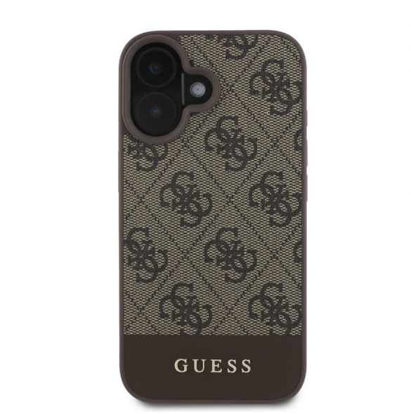 Guess PU 4G Stripe Fodral till iPhone 16 Brun