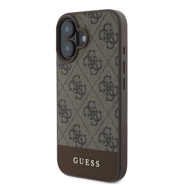 Guess PU 4G Stripe Fodral till iPhone 16 Brun
