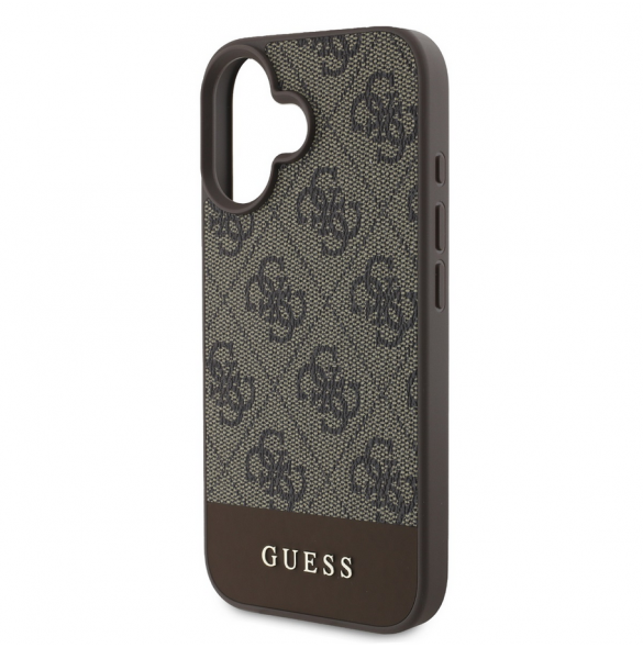 Guess PU 4G Stripe Fodral till iPhone 16 Brun