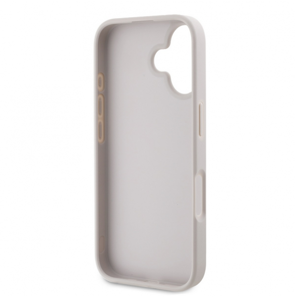 Guess PU 4G Strass Triangle Metal Logo Fodral till iPhone 16 Rosa