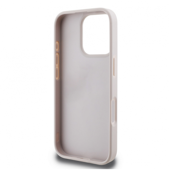 Guess PU 4G Strass Triangle Metal Logo Fodral till iPhone 16 Pro Pink