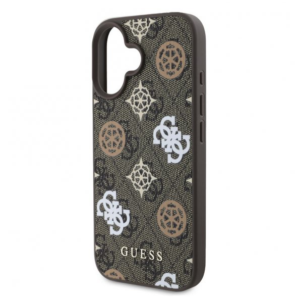 Guess PU 4G Peony MagSafe Fodral till iPhone 16 Brun