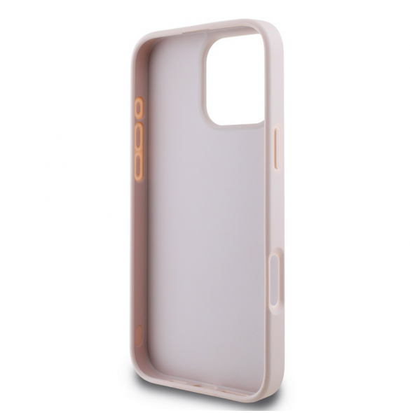 Guess PU 4G metalllogofodral för iPhone 16 Pro Max Rosa