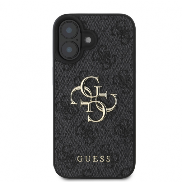 Guess PU 4G metalllogofodral för iPhone 16 Grå