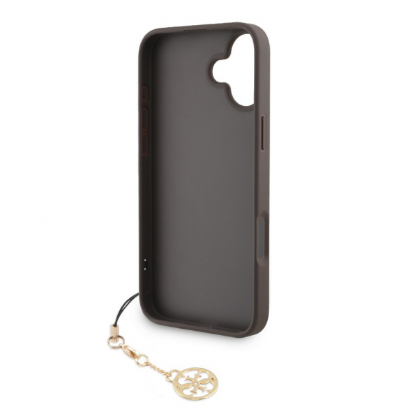 Guess 4G Charm-fodral för iPhone 16 Plus Tone on Tone Brown