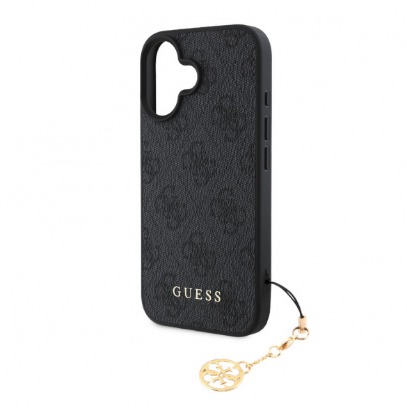 Guess 4G Charm Fodral för iPhone 16 Plus Tone on Tone Grey