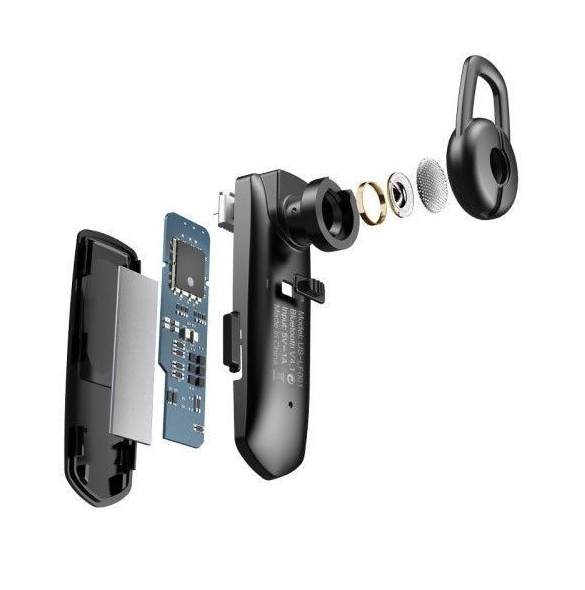 USAMS US-LF001 LF Serie Single In-Ohr Bluetooth Headset - Svart