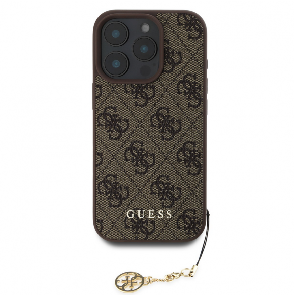 Guess 4G Charm Case för iPhone 16 Pro Tone on Tone Brown