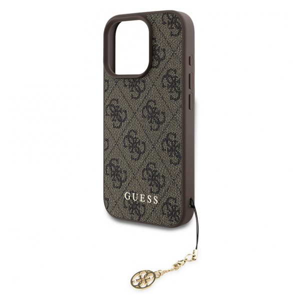 Guess 4G Charm Case för iPhone 16 Pro Tone on Tone Brown