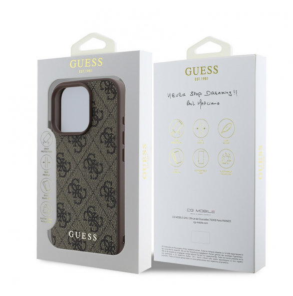 Guess 4G Charm Case för iPhone 16 Pro Tone on Tone Brown