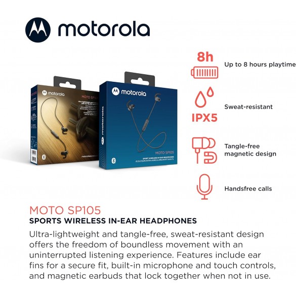 Motorola Moto SP105 Trådlösa hörlurar Svart