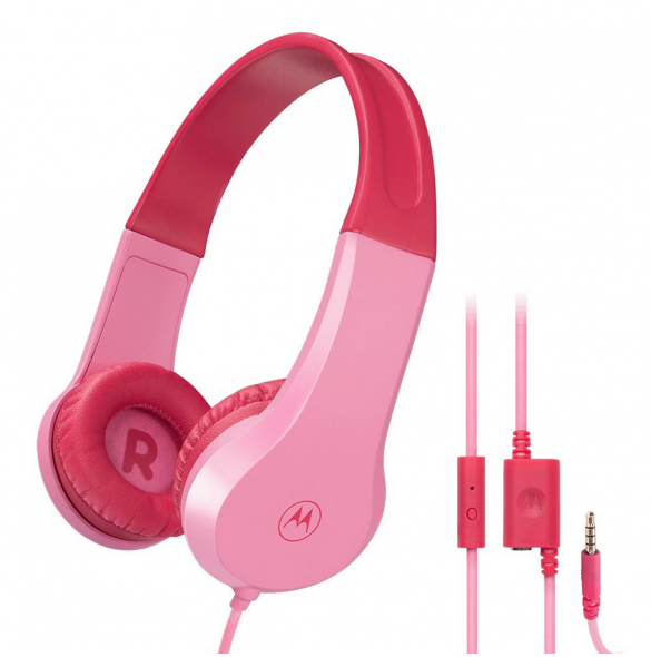 Motorola Moto JR200 Kids Over-ear hörlurar 3,5 mm Rosa