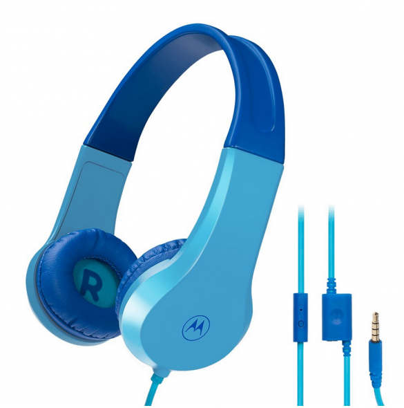 Motorola Moto JR200 Kids Over-ear hörlurar 3,5 mm Blå