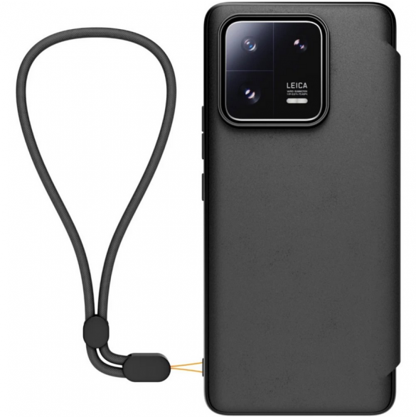 Gjord för Xiaomi bokfodral med halsband för Xiaomi 13 Pro Black