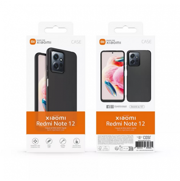 Gjord för Xiaomi TPU-fodral för Xiaomi Redmi Note 12 4G Svart