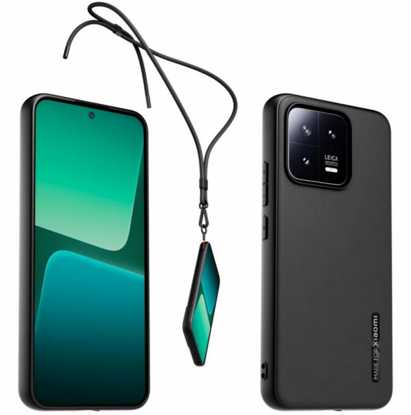 Gjord för Xiaomi TPU-fodral med halsband för Xiaomi 13 Black
