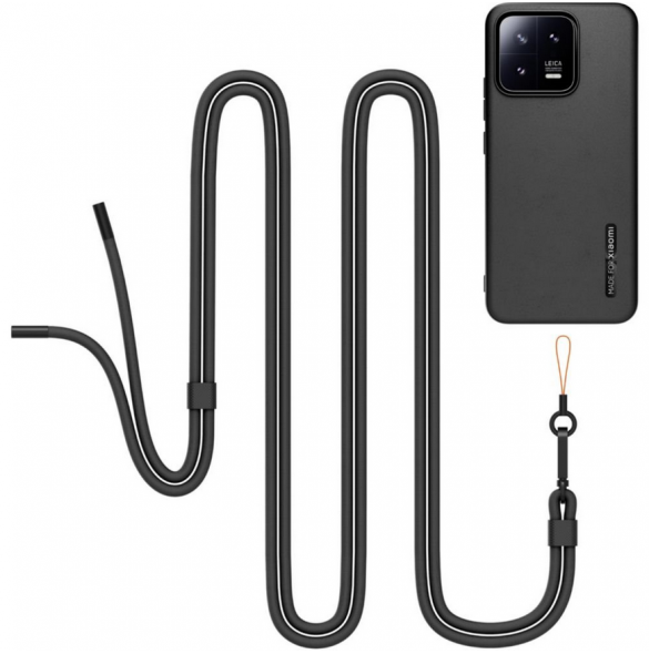 Gjord för Xiaomi TPU-fodral med halsband för Xiaomi 13 Black