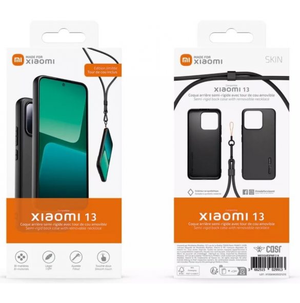 Gjord för Xiaomi TPU-fodral med halsband för Xiaomi 13 Black
