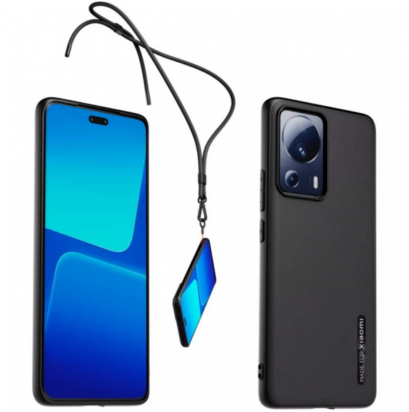 Gjord för Xiaomi TPU-överdrag med halsband för Xiaomi 13 Lite Svart