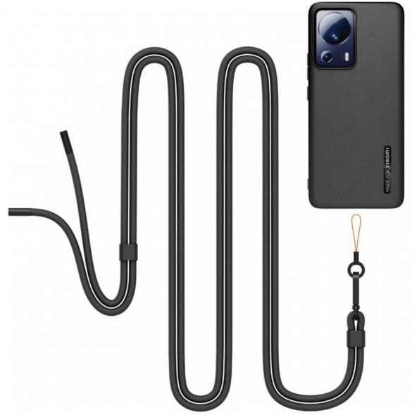 Gjord för Xiaomi TPU-överdrag med halsband för Xiaomi 13 Lite Svart
