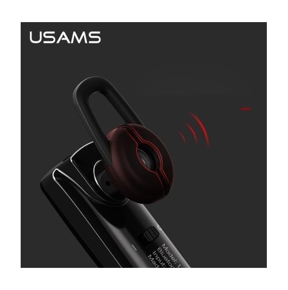 USAMS US-LF001 LF Serie Single In-Ohr Bluetooth Headset - Svart