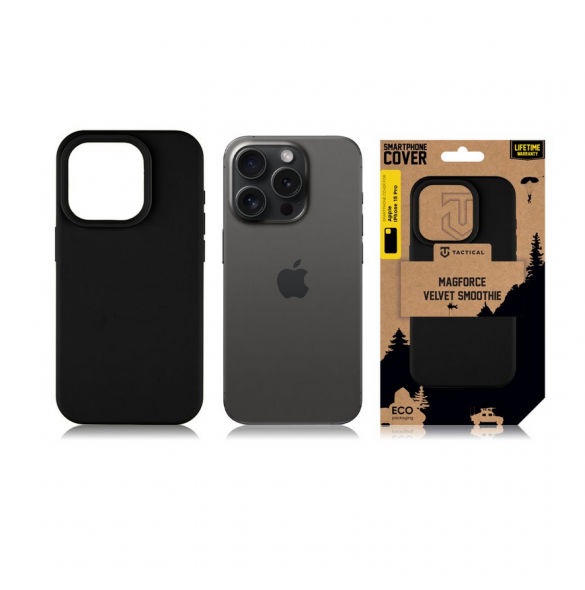 Tactical MagForce Velvet Smoothie Cover för Apple iPhone 15 Pro Asphalt